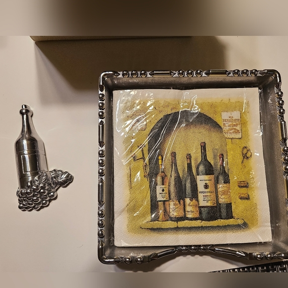 Lenox Wine Bottle & Napkin Tray - Picture 1 of 5